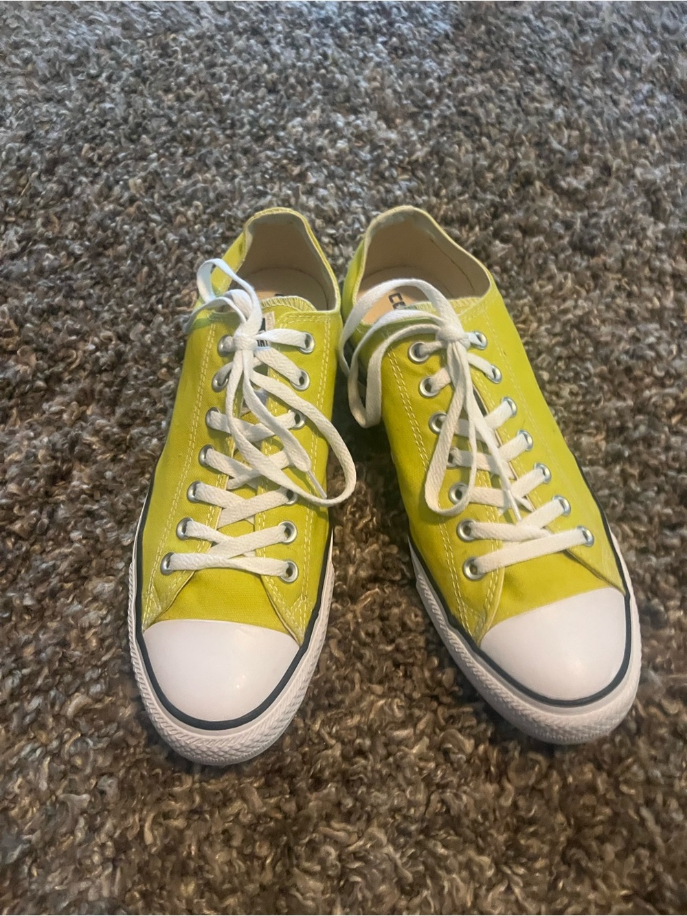 Converse Men’s Low-Top Sneakers in Bright Yellow with White Accents